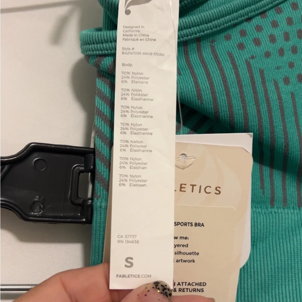Fabletics Teal MEDIUM Leggings and SMALL Top Set - Picture 12 of 13
